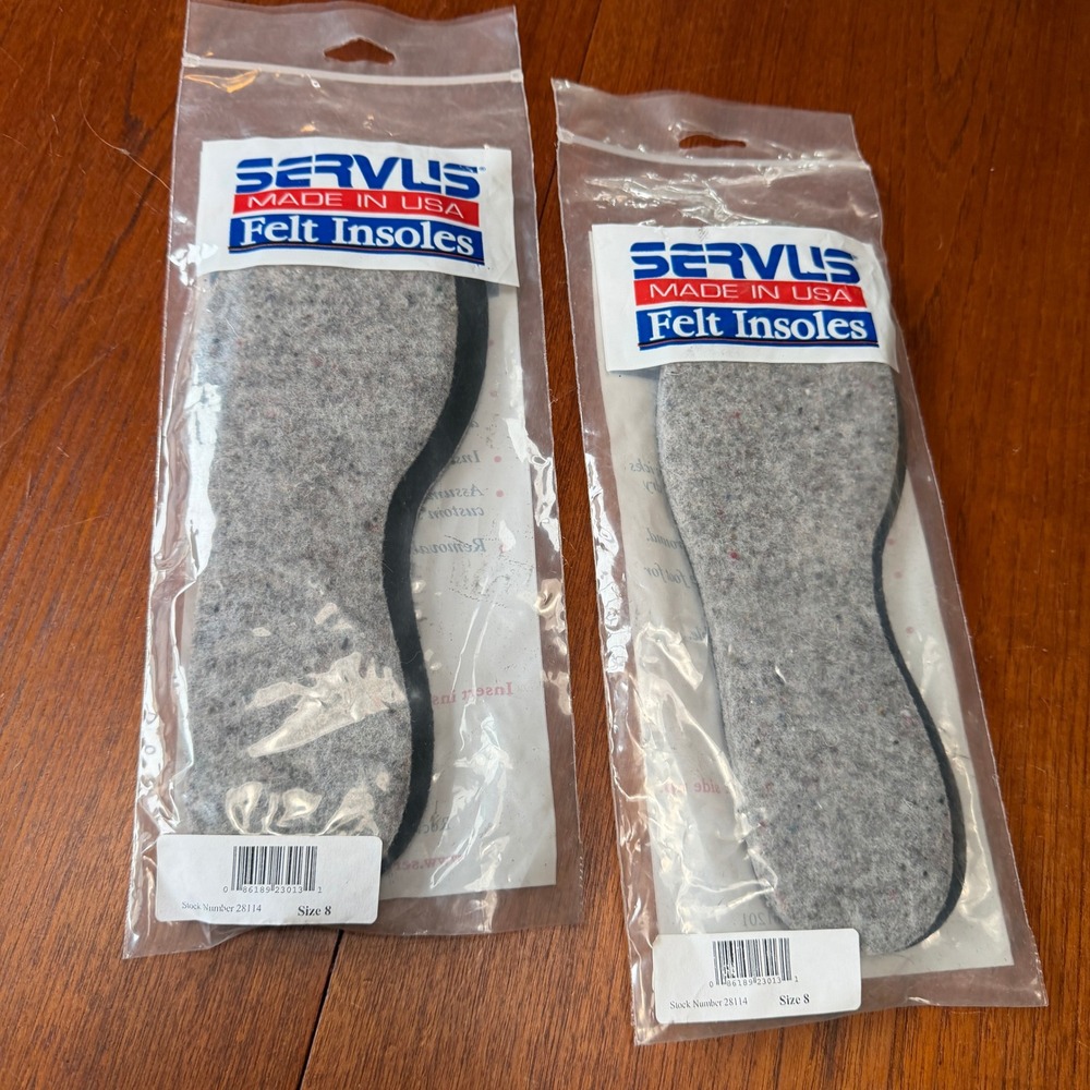 Servus Felt Insoles Size 8 Made in USA Warm Workwear Alaskan  28114 2 Pairs